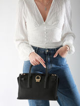 Satchel S Equestre Leather Etrier Beige equestre EEQT142S-vue-porte