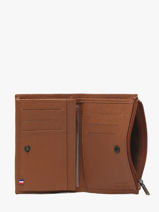 Wallet With Coin Purse Leather Etrier Brown madras EMAD619-vue-porte